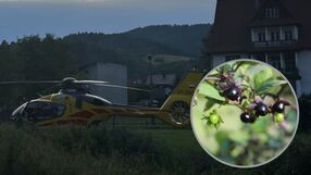 Helikopter zabiera dziecko do szpitala